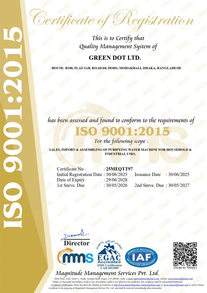 ISO Certificate GREEN DOT
