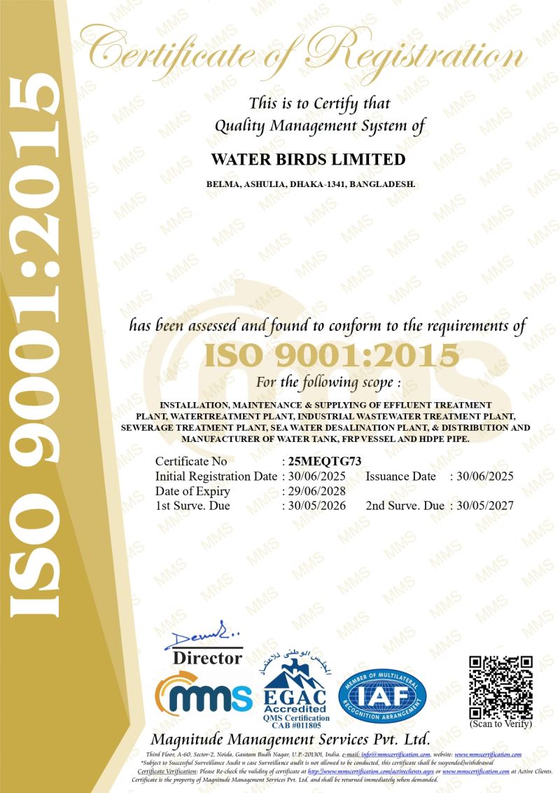 ISO Certificate WATER BIRDS
